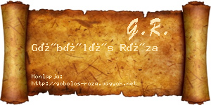Göbölös Róza névjegykártya
